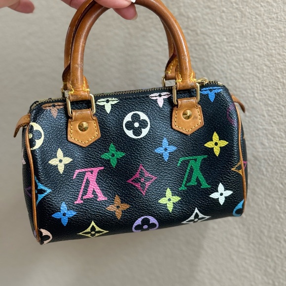 Louis Vuitton Black Multicolor Speedy Nano Mini Bag - Picture 1 of 13